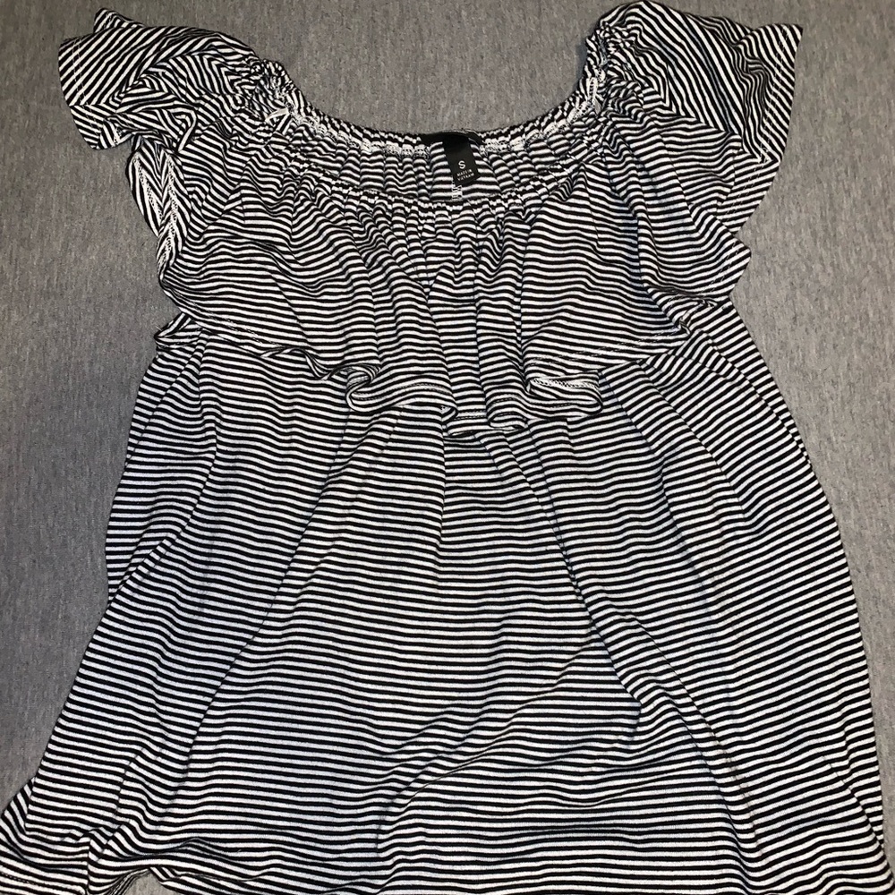 Off the shoulder striped top